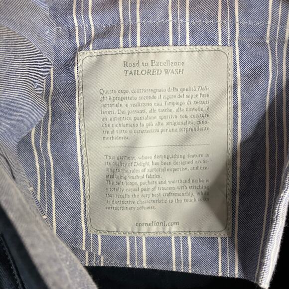 Corneliani Dress Pants Men's Size 52 Navy Slim Cotton Fit Formal Tailored Wash - Picture 5 of 12